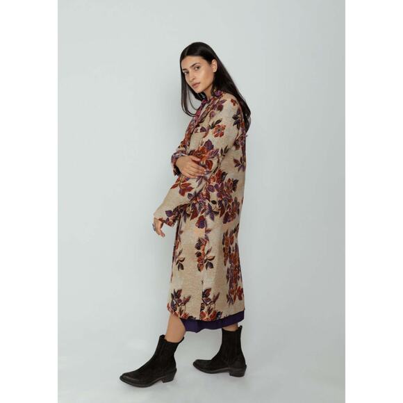 smythe peaked lapel coat autumn floral size US6 - Picture 3 of 9